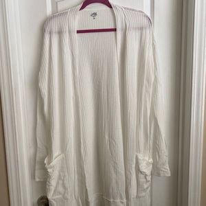 Tickled Teal White Waffle Knit Duster (2X)